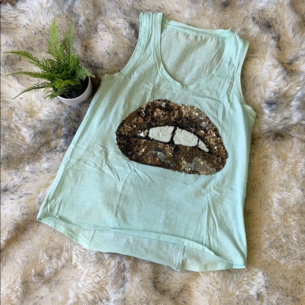 Express Sequin Lips Tank